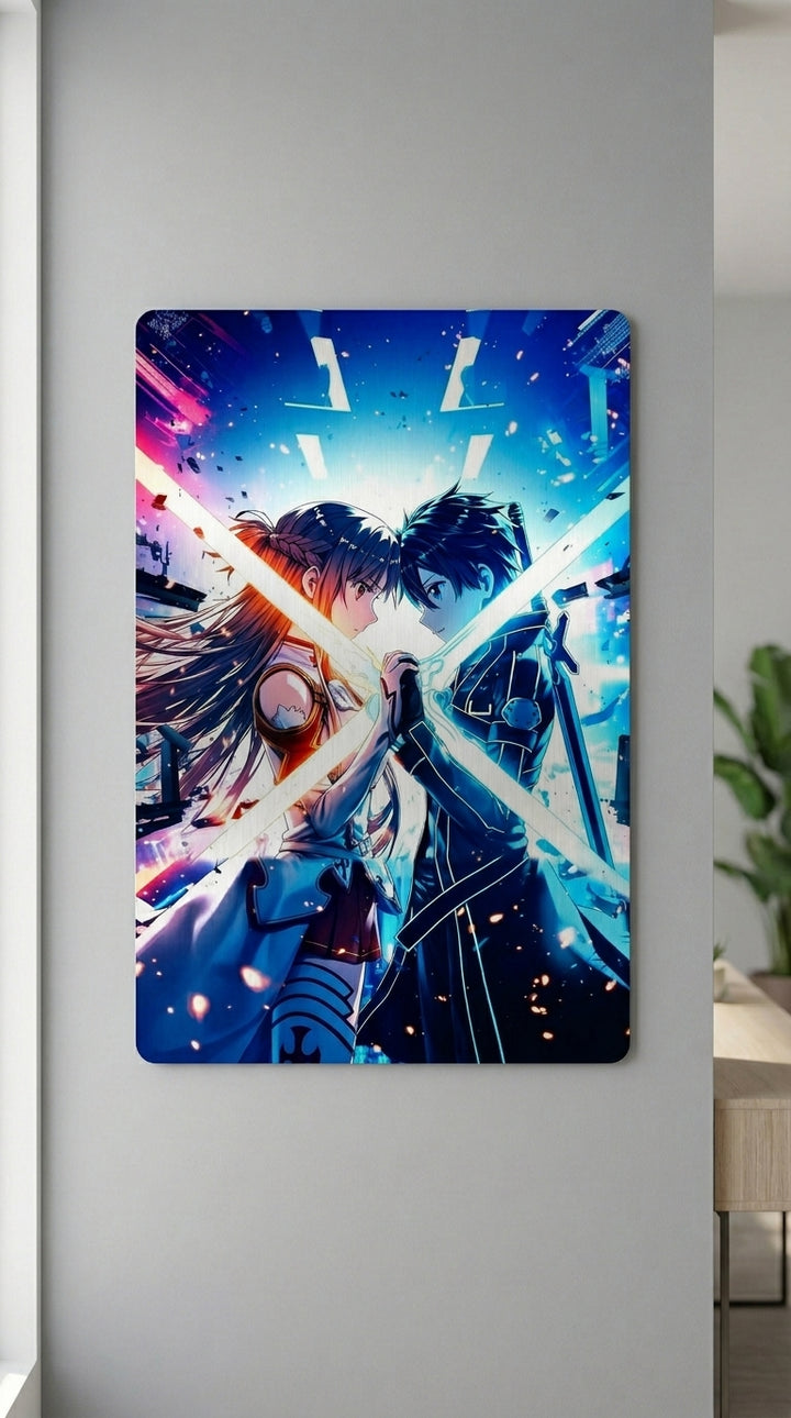 Cuadro metálico Kirito  y Asuna - Sword Art Online | XEN