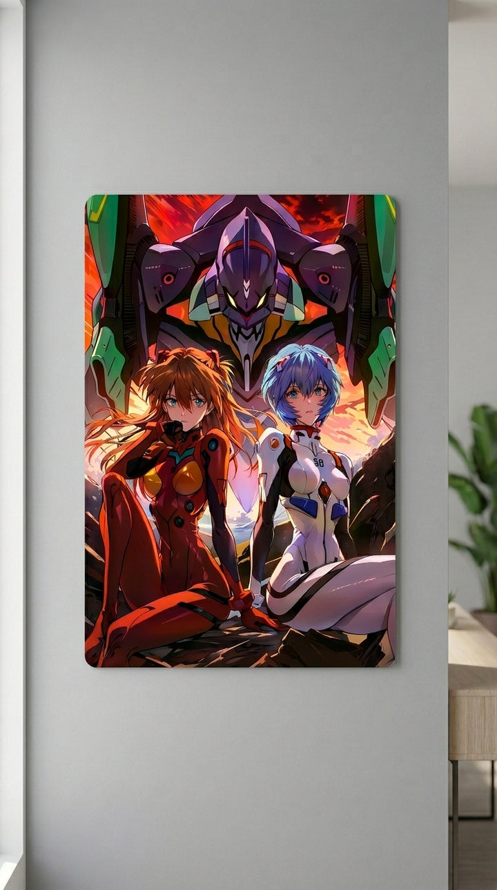 Cuadro metálico Asuka y Rei - Evangelion | XEN