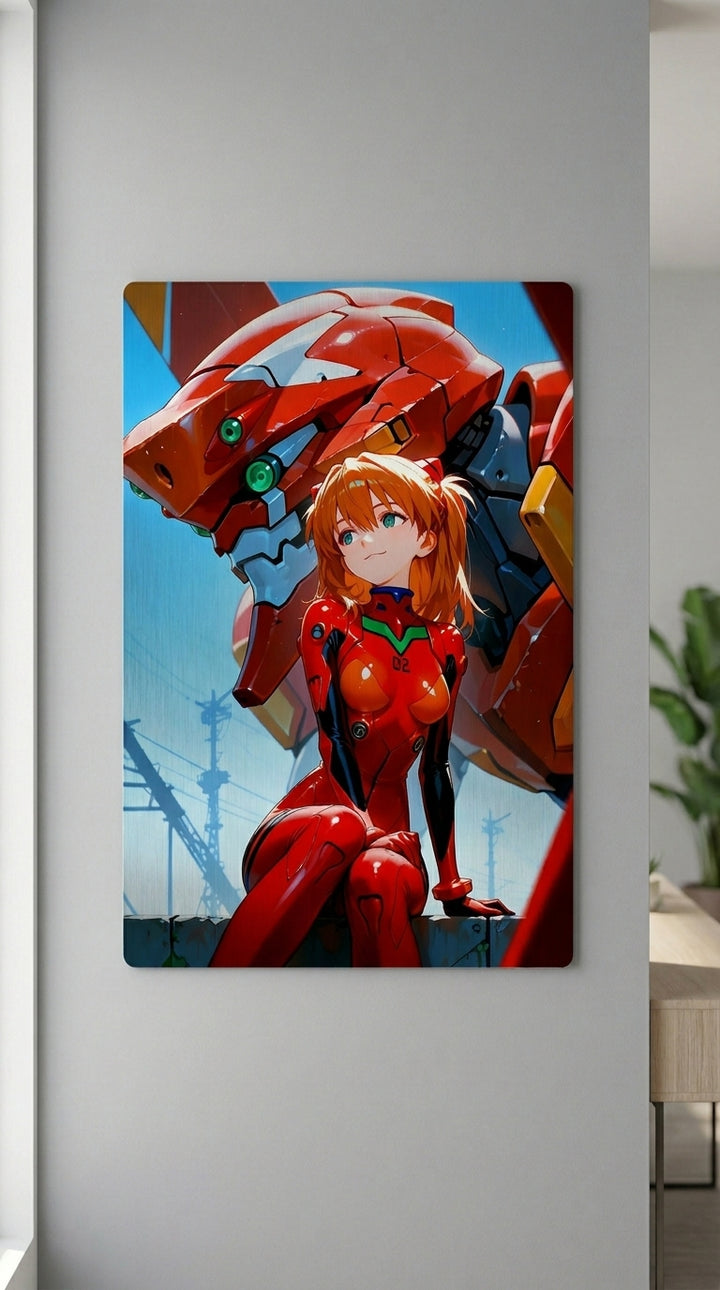 Cuadro metálico Asuka y el EVA 02 - Evangelion | XEN