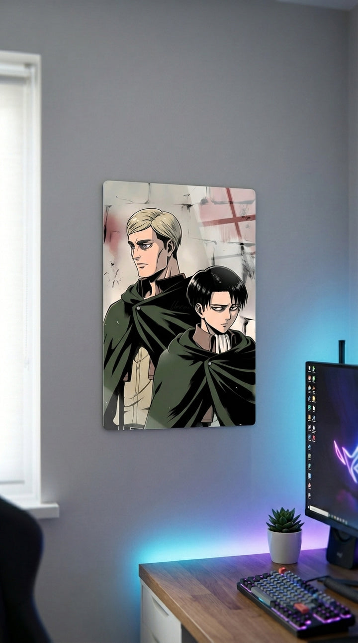 Cuadro metálico  Erwin Smith y Levi Ackerman - Attack on Titan | XEN