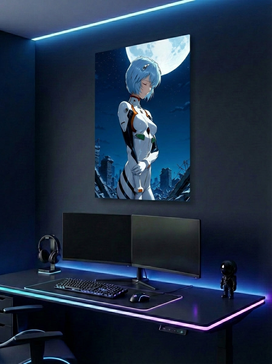 Cuadro metálico Rei Ayanami - Evangelion | XEN