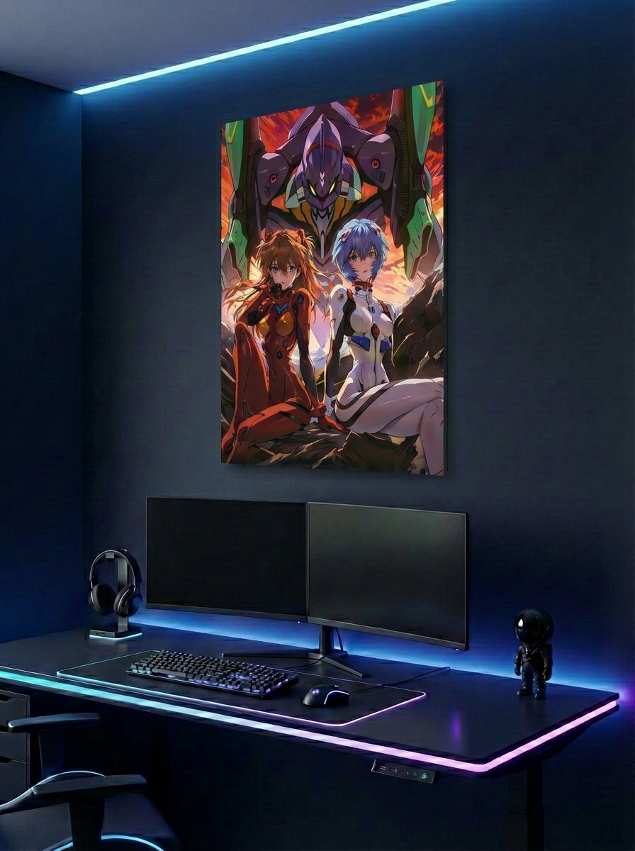 Cuadro metálico Asuka y Rei - Evangelion | XEN