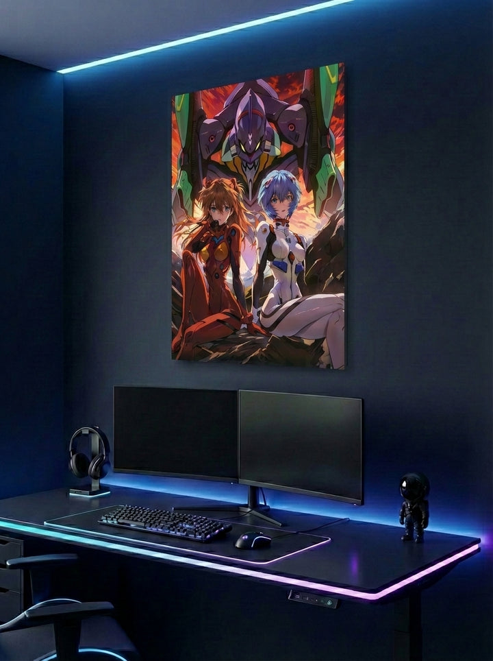 Cuadro metálico Asuka y Rei - Evangelion | XEN