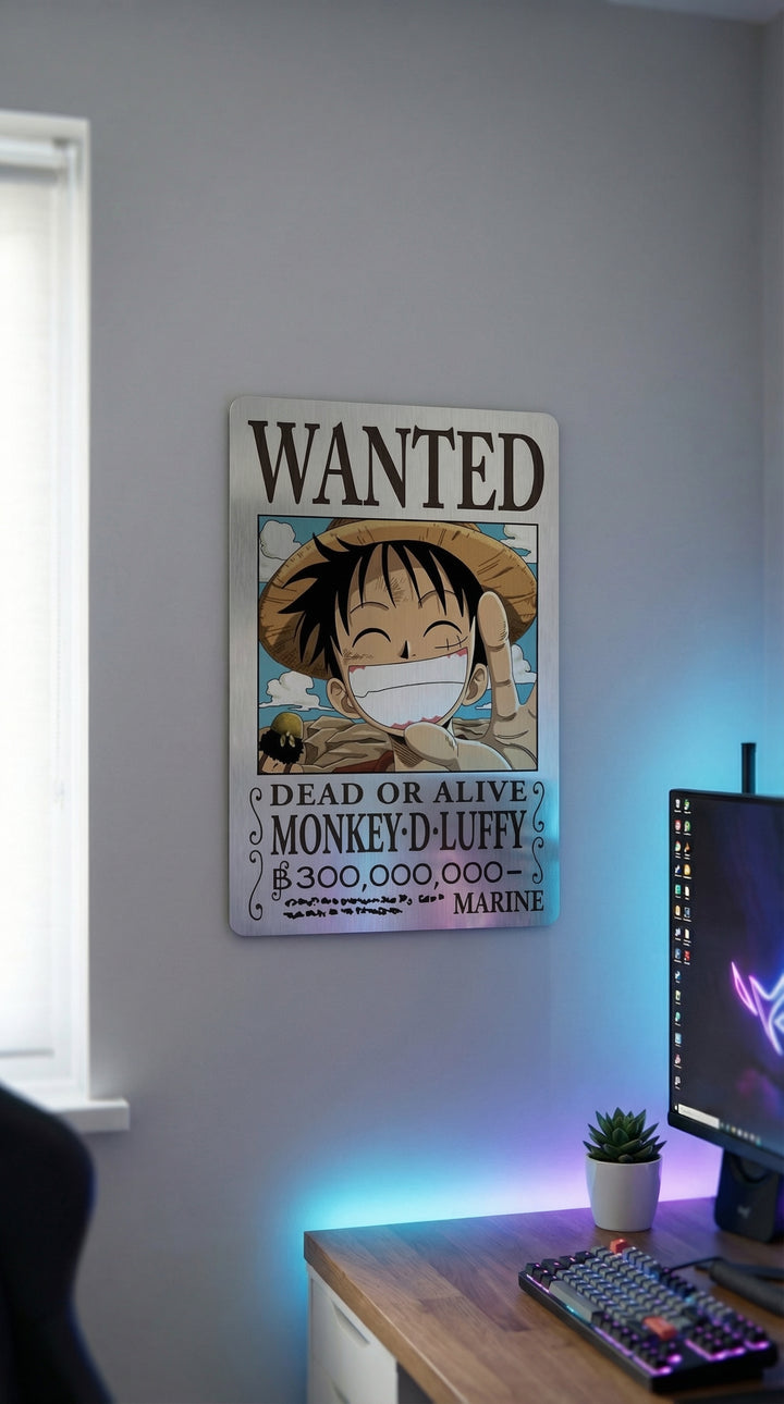 Cuadro metálico One Piece – Luffy Wanted | XEN